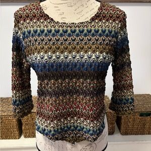 Multicolor Patterned Knit Top